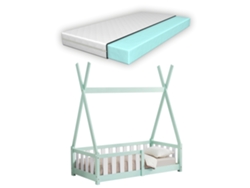 Estructura de Cama Infantil [EN.CASA] (Verde - Madera - 70 x 140 cm)