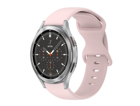 Correa de reloj inteligente para Samsung Galaxy Watch 4 Classic 46 mm 20 mm Hebilla de mariposa Correa de reloj de silicona de color sólido (rosa)