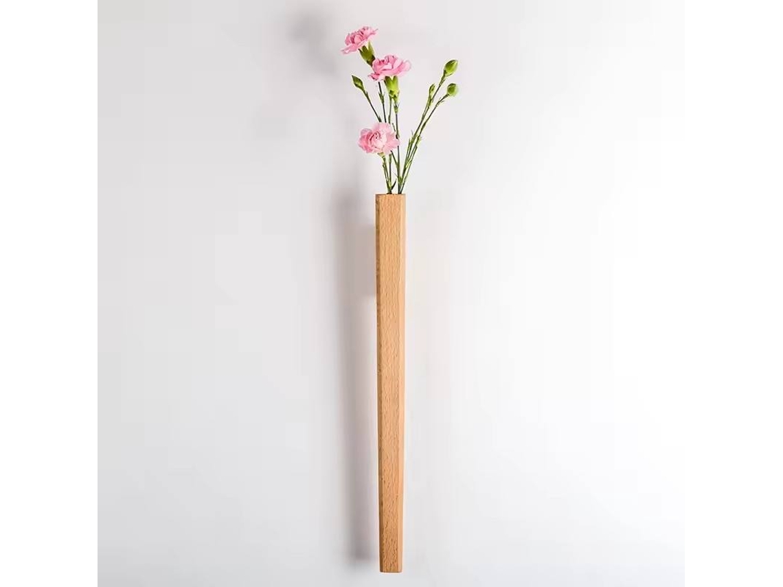 Adorno Pared Vaso De Madera - Plantas Hidropónicas Entrada, Estilo Japonés, Octogonal Haya (sin Flores)