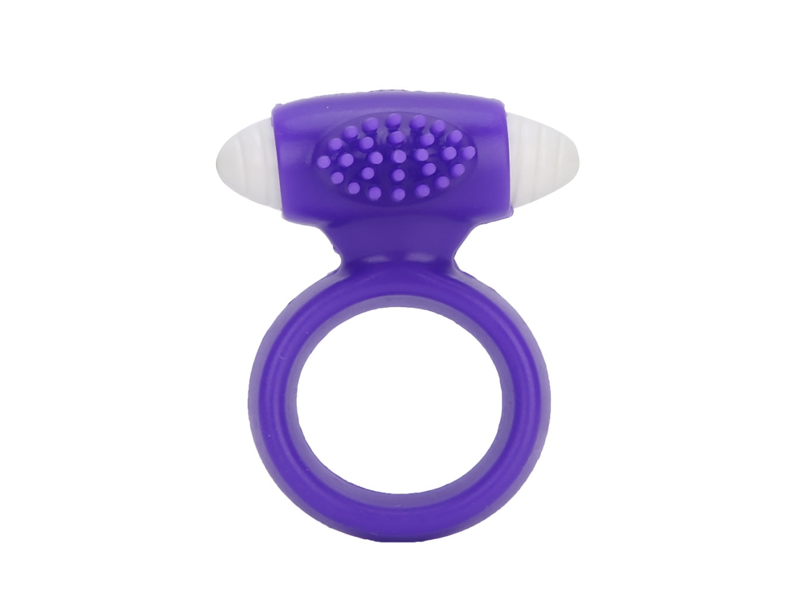 Anillo De Retardo De Silicona Suave Con Vibración Para Estimulación Clitoral Morado