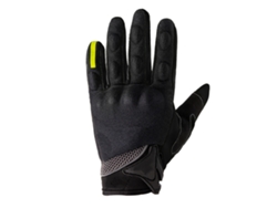 Guantes De Moto Negros De Pvc Y Nailon Con Dedos Completos Para Ciclismo De Montaña Y Carreras, Con Cierre De Velcro, Talla 2xl.