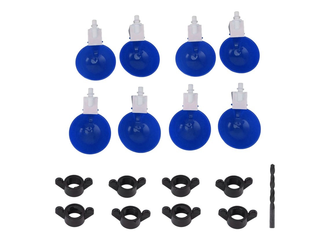 8 bebederos automáticos grandes para pollos, universales y espesados, color azul