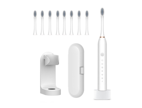 Cepillo de dientes eléctrico HHZ Base recargable ultrasónica8 cabezales de cepilloSoporte para bolsa de viaje
