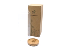 Frasco de Cristal com Tampa de Bambu 20Cm Unidade 9X20 Cm
