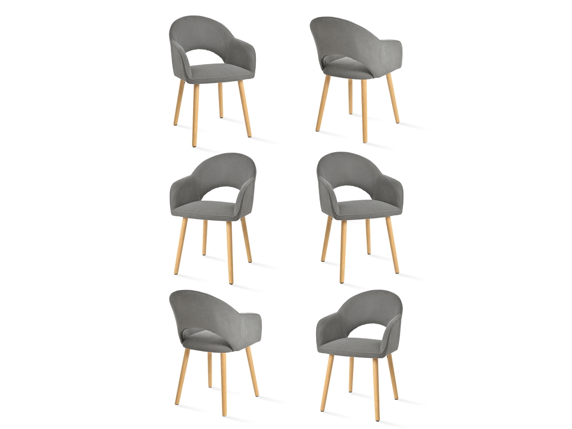 Sillas De Comedor Goeurvant 1316(pack De 6, Gris, Pana)