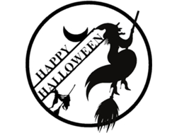 Muro de metal de bruja con escoba Slowmoose para Halloween