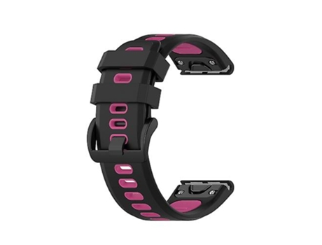 Correa para reloj garmin fenix 7x26mm correa de silicona bicolor negro magenta VENISYMLIS