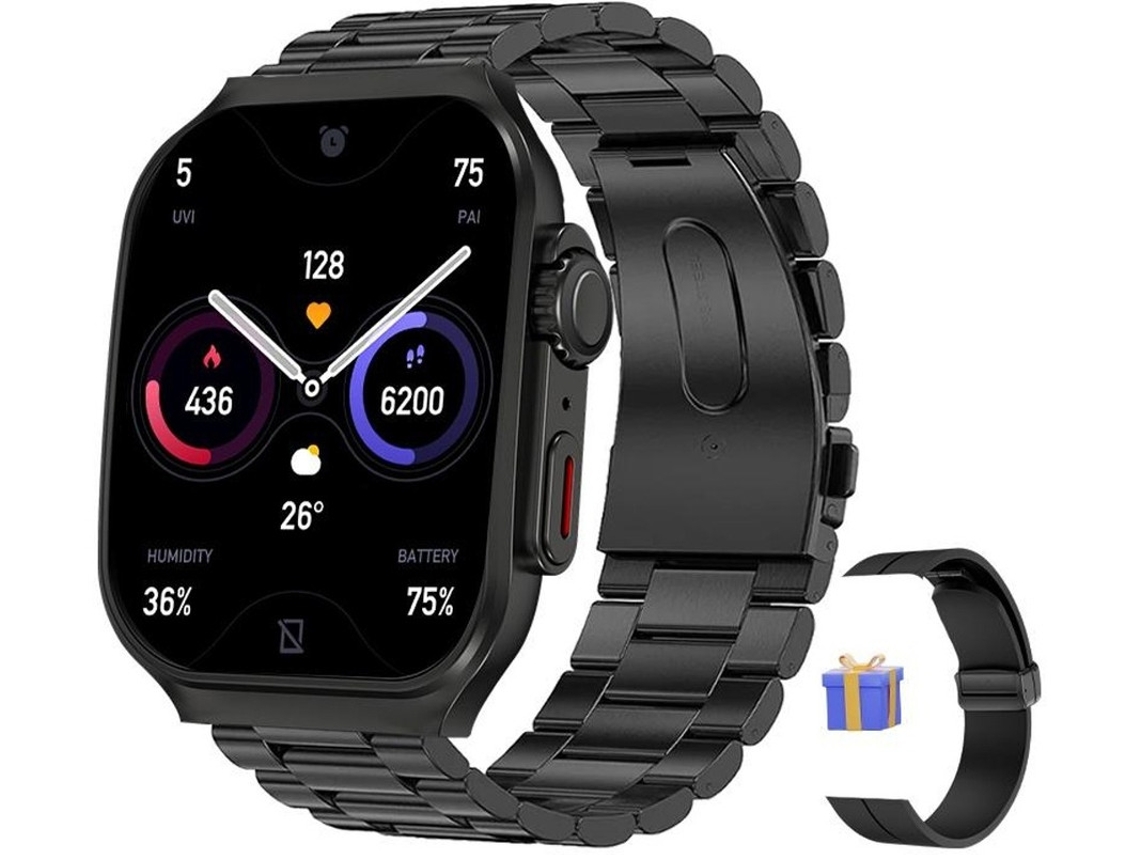 Reloj inteligente con pantalla táctil HD de 1,96 pulgadas, 100 modos deportivos, batería de 400 mAh, monitor de actividad física Yizhood