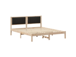 Maison Exclusive - Estructura De Cama Con Cabecera Tapizada Negro 150 X 200 Cm
