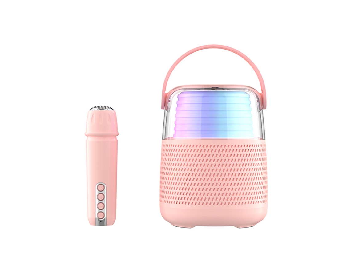 Altavoz portátil con 2 micrófonos de karaoke RGB