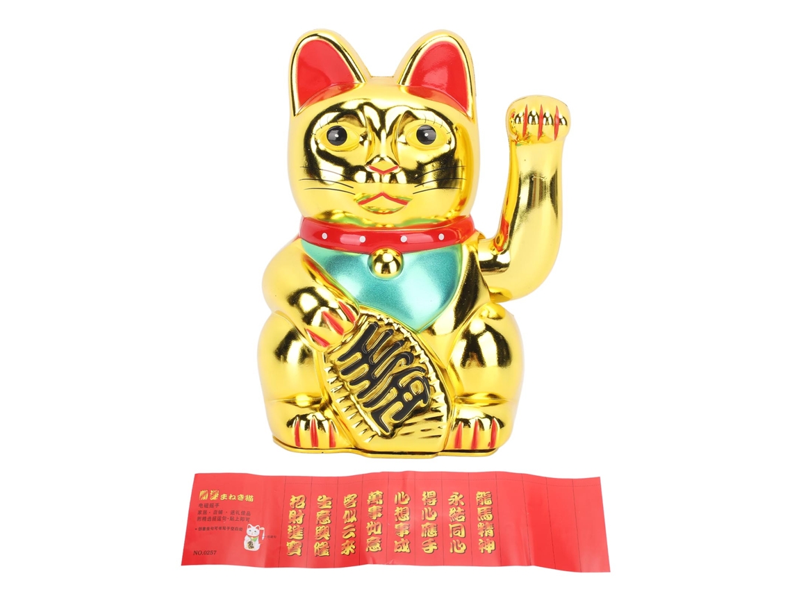 Gato De La Suerte Con Brazo Que Se Mueve, 18 Cm, Plástico, Funciona Con Pilas, Para El Hogar, Hotel, Oficina, Regalo, Dorado.