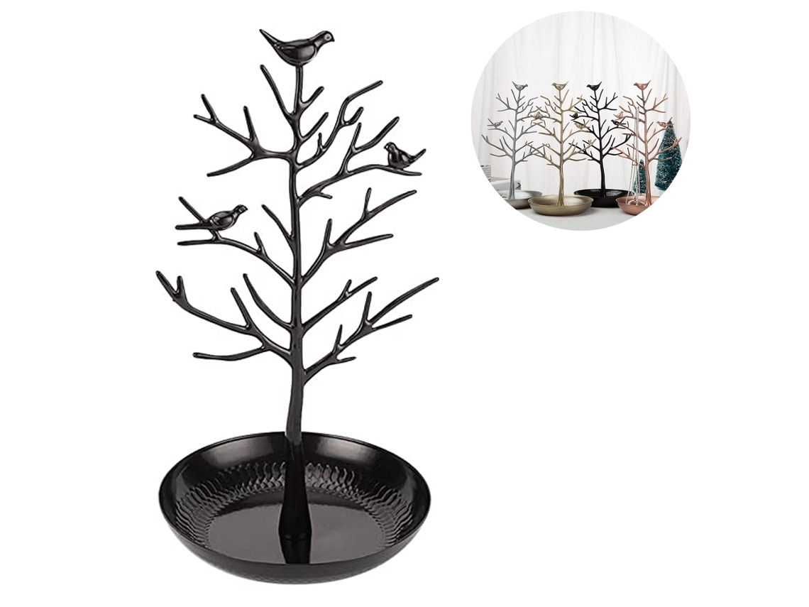 Soporte para pendientes con forma de árbol decorado con pájaros*