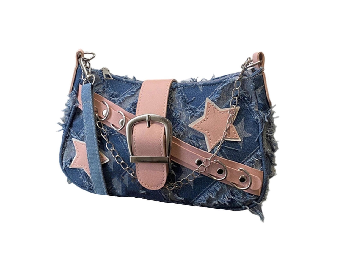 Bolso de viaje retro Hengrongshen para mujer, diseño de axila de noche, bandolera con estrellas, estilo trabajo estético