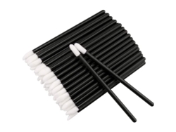 100 Pinceles Desechables Para Labios, Aplicadores De Cabeza Suave Con Ángulo Práctico, Herramienta De Maquillaje Ideal, Color Negro.