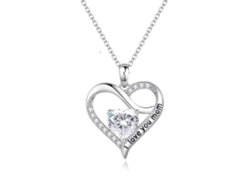 Colgante En Forma De Corazón Con La Inscripción "te Quiero, Mamá", De Plata Y Piedra Blanca, Un Regalo Único Para El Día De La Madre, Diseño