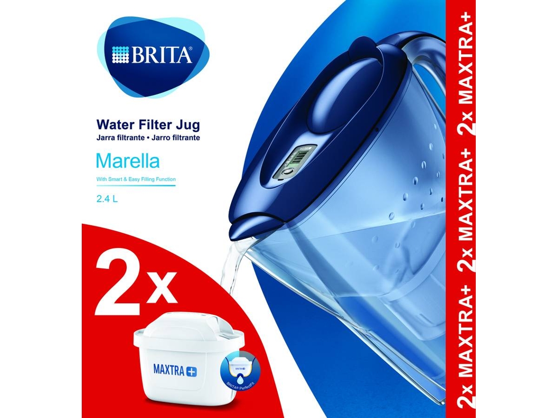 Jarra filtrante  Brita Marella Azul 3 Maxtra, 2.4 L, Con