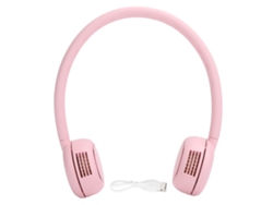 Ventilador de cuello silencioso, recargable por USB, rosa, 2000 mAh