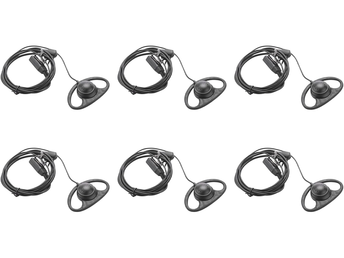 6 Unidades De Micrófono Auricular Con Clip En Forma De D De 2 Pines Para Radios Bidireccionales Gp88s Y Gp300.