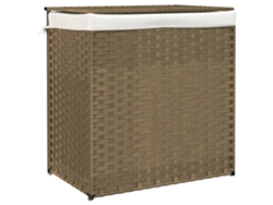 Cesto De La Ropa Sucia VIDAXL Marrón Poli Ratán (53x35x57 cm)