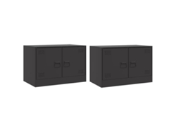 Maison Exclusive - Muebles Para Tv 2 Unidades Acero Negro 67x39x44 Cm