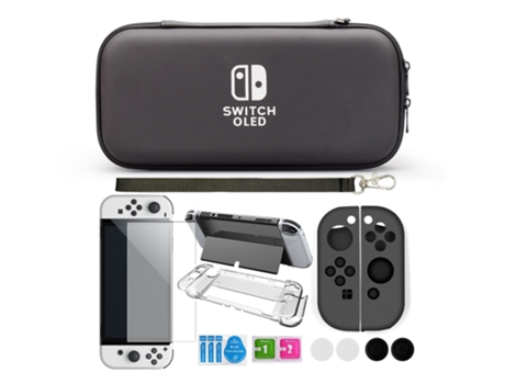 Estuche Protector para Nintendo INF con Accesorios 9 Piezas Negro
