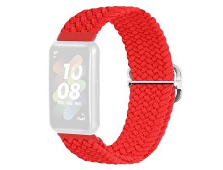 Correa de tela tejida hebilla trenzada para Huawei Band 7 - tinto