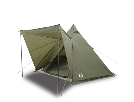 Tienda campaña familiar tipi 6 personas VIDAXL impermeable verde oliva