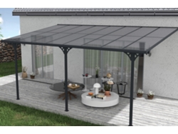 Cazeboo Pérgola Cubierta para Terraza de Aluminio Premium, gris 5x3 m  KLEO