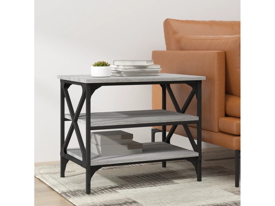 Mesa auxiliar  Mesa auxiliar  Mesa auxiliar 55x38x45 cm derivados de madera Sonoma gris Wsd836622 Lovely Home