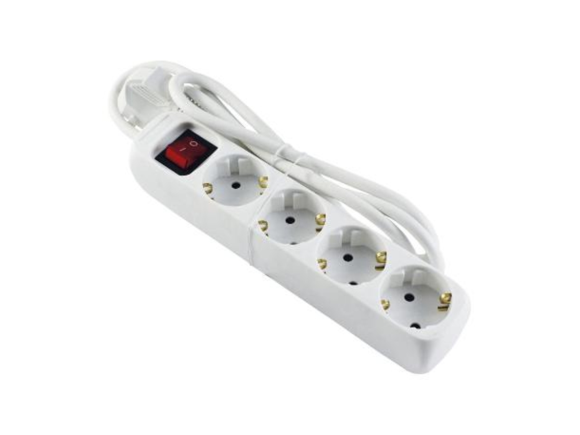 Base 4 tomas cable 3 x1,5 mm c/interruptor