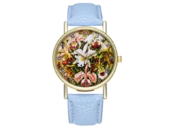Reloj De Pulsera Analógico De Cuarzo Para Hombre Con Correa De Pu, Estilo Moderno Y Sencillo (azul Claro)