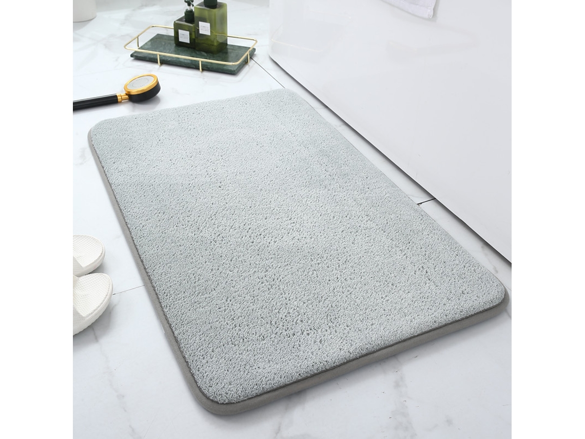 Alfombra de Baño LUUCOZK Antideslizantes Absorbentes Decoración Baño Secado Rápido Poliéster Verde (50x120cm)