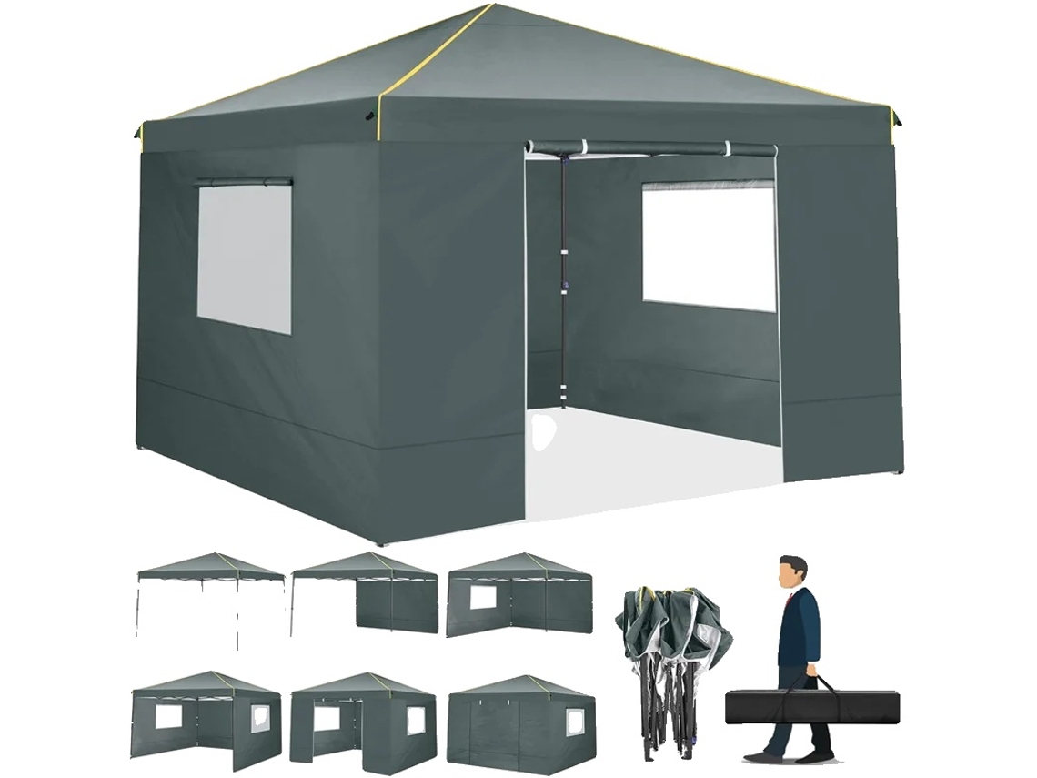 Gazebo, tela impermeable, fácil montaje, OEM gris