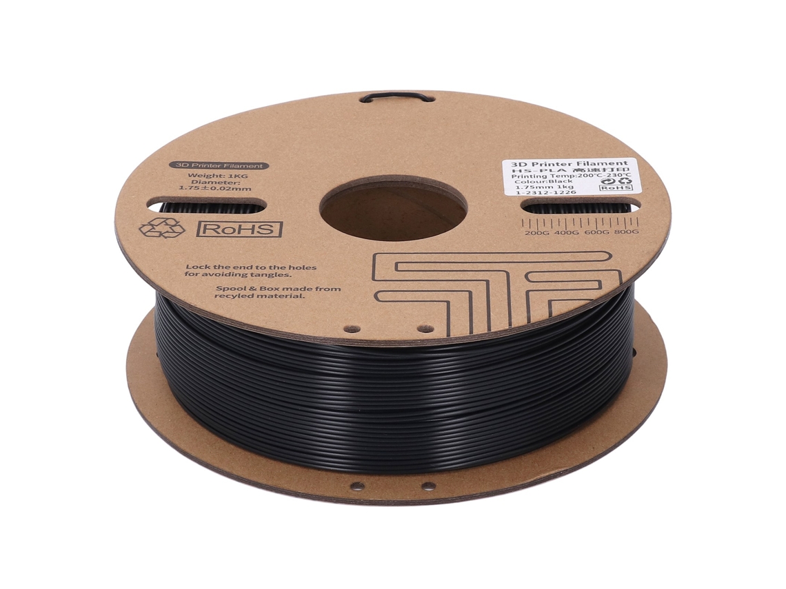 Filamento PLA Preto 1kg 1.75mm para Impressora 3d | S/MARCA