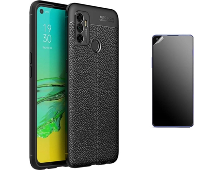 Kit Carcasa Y Protector Oppo A53 Ultimatte Rugged Leather Negro