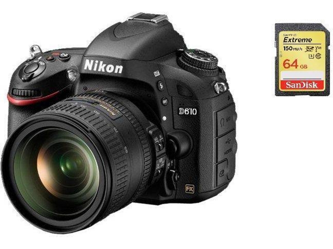 Kit Cámara Réflex NIKON D610 AF-S 24-85MM F3.5-4.5G ED VR + 64GB SD