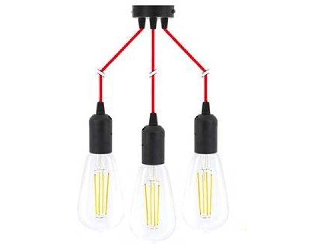 Lámpara de Techo LEDBYLED Berny 3 (Negro/Rojo)