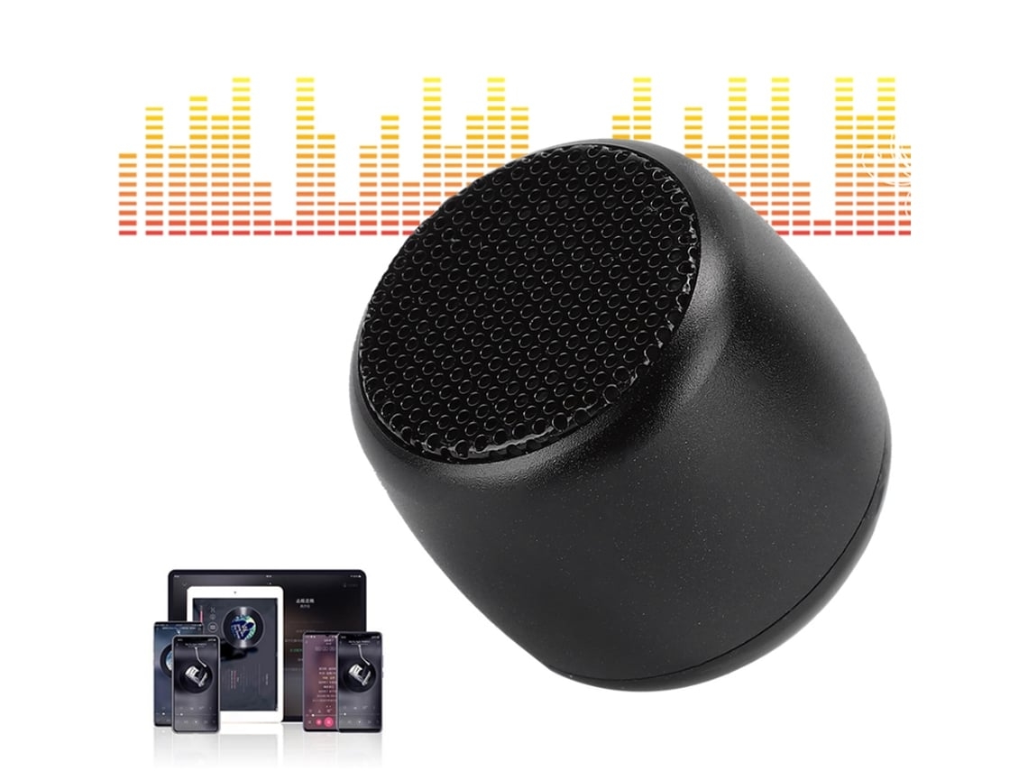 Altavoz inalámbrico Bluetooth 2.0 Chennnls con interfaz USB, compacto y metálico, con minialtavoz de graves, color negro