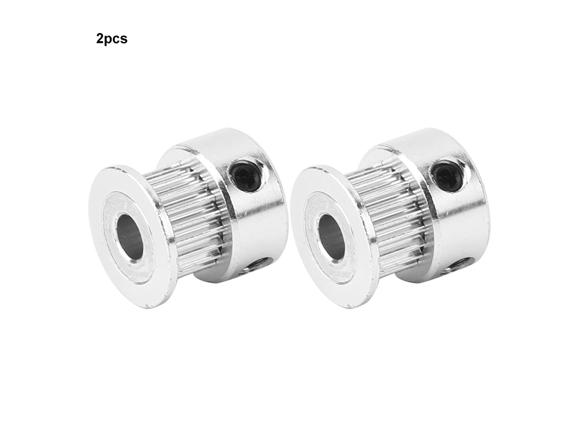 2 Piezas Polea Sincrónica Accesorio Impresora 3d 20 Dientes Agujero Interior 5mm Aluminio Suave