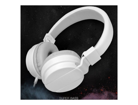 Auriculares Estéreo Plegable con Micrófono para Pc Laptop Tablet Smartphone Blanco