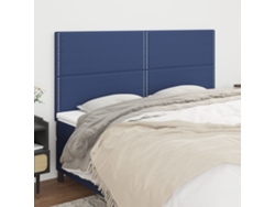 Cabeceros 4 Unidades De Tela Azul 100x5x78/88 Cm
