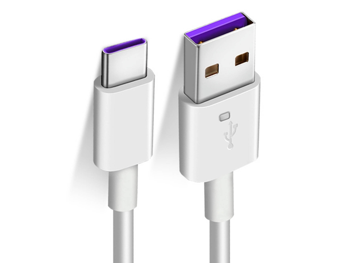 Cable De Datos Tipo C 5a Blanco De 1 M Con Carga Súper Rápida Para Huawei, Xiaomi Y Android.