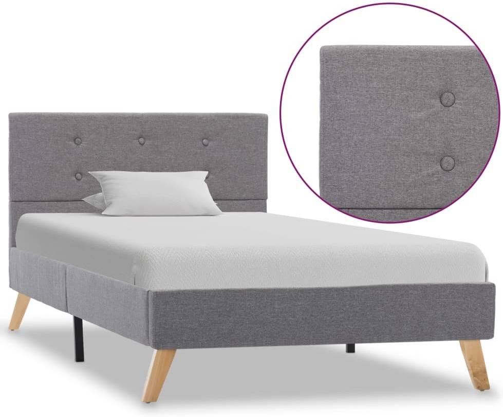 Cama VIDAXL 284816 Tejido Gris Claro (Compatible con Colchón: 90x200 cm)