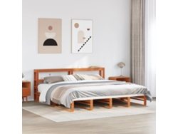Cama Sin Colchón Madera Maciza De Pino Marrón Cera 180x200 Cm