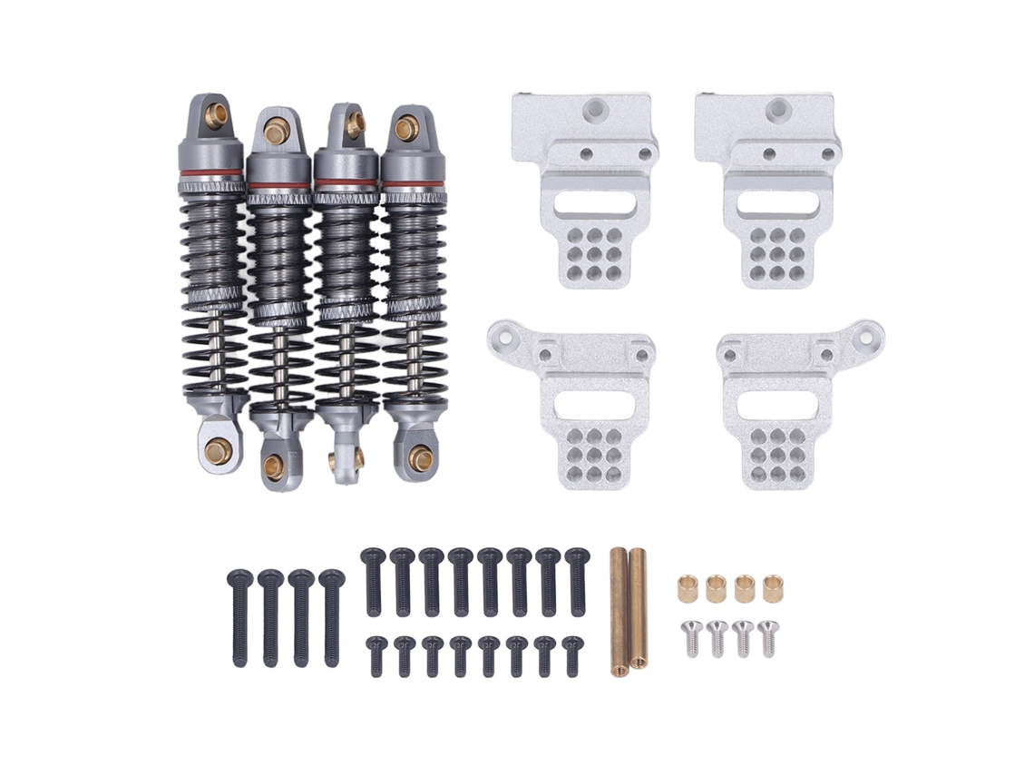 Conjunto De Amortecedores De Alumínio E Suportes Para Carro Rc Traxxas Trx4m 1/18 Cor Titânio