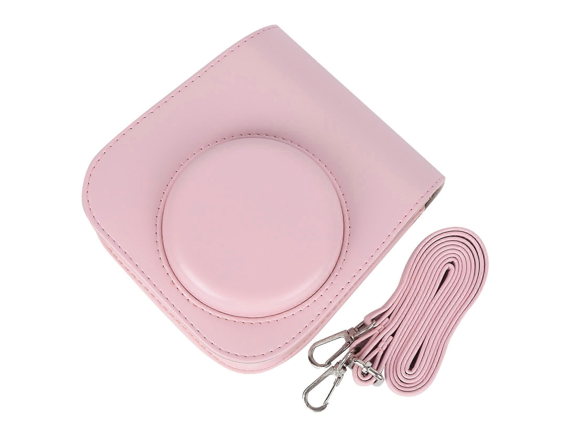Estuche de piel sintética con correa para el hombro para cámara Fujifilm Instax Mini 11 (rosa) Saisiyiky