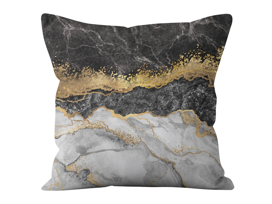 Serie Patrón de Mármol Girasol Funda Decorativa de Almohada