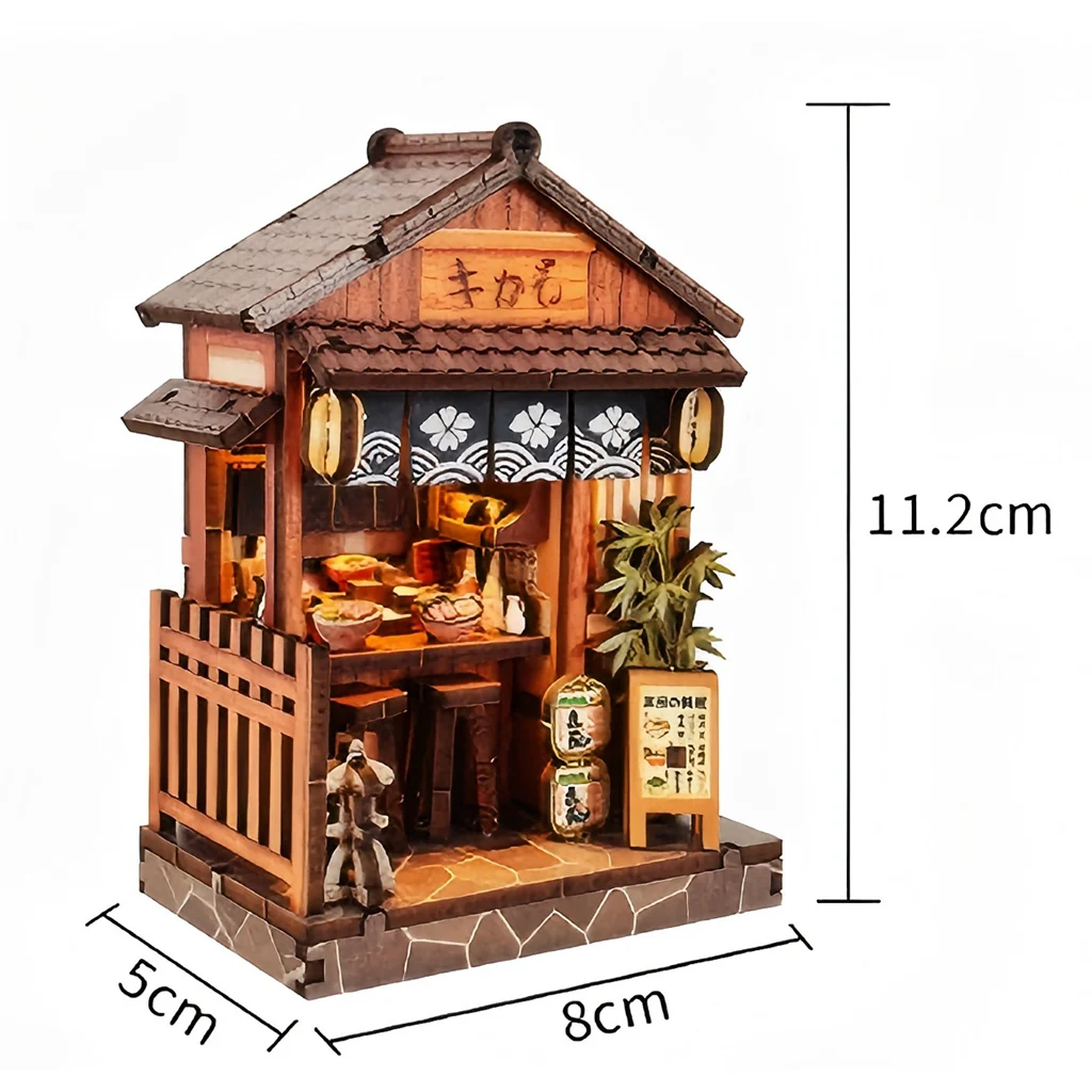 Rompecabezas 3d De Madera De Un Restaurante Noren En Miniatura Al Estilo Japonés.