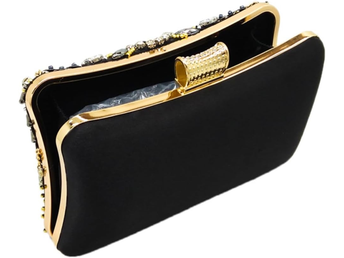 Bolso De Mano De Noche Para Mujer Con Cadena Y Perlas Bordadas Para Bodas.