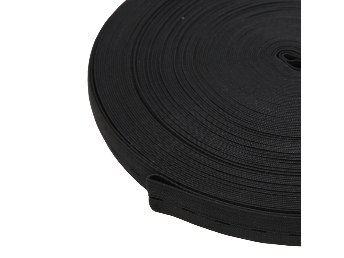 Banda Elástica Tejida De 2 Cm, 30 Yardas Para Coser Ropa, Pelucas, Bricolaje, Color Negro.